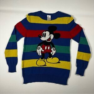 Disney 100th Retro ReImagined Mickey Mouse Striped Sweater Colorful